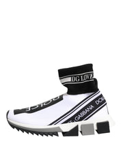 Dolce & Gabbana White Black Sorrento Socks Sneakers Shoes