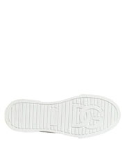 Dolce & Gabbana White Pink Canvas Low Top Sneakers Shoes