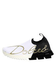 Dolce & Gabbana White Black Low Top Sorrento Sneakers Shoes