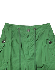 Dolce & Gabbana Green Cotton High Waist Cargo Trouser Pants