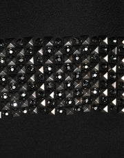 Dolce & Gabbana Black Crystal Embellished Collared Mini Dress