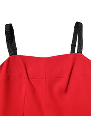 Dolce & Gabbana Red Stretch Bodycon Sheath Knee Length Dress