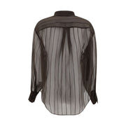 Brunello Cucinelli Brown Silk Blouse