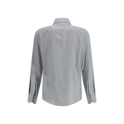 Brunello Cucinelli Gray Cotton Pattern Shirt