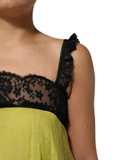 Dolce & Gabbana Yellow Black Babydoll Chemise Lingerie Dress