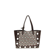 Valentino Garavani Brown Calf Leather Bos Taurus Shoulder Bag