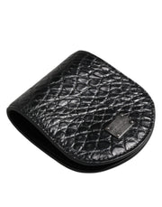 Dolce & Gabbana Black Exotic Skin Coin Condom Case Holder Pocket Wallet
