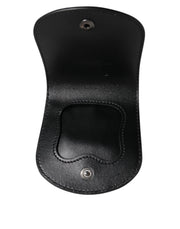 Dolce & Gabbana Black Exotic Skin Coin Condom Case Holder Pocket Wallet