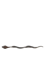 Dolce & Gabbana Silver Brass Crystal Spilla Serpente Mens Brooch Pin