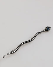 Dolce & Gabbana Black Brass Crystal Spilla Serpente Mens Brooch Pin