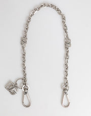 Dolce & Gabbana Silver Tone Brass DG Logo Detailing Chain Men Necklace