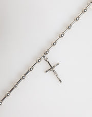 Dolce & Gabbana Silver Tone Brass Chain Religious Cross Pendant Necklace