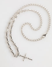 Dolce & Gabbana Silver Tone Brass Chain Religious Cross Pendant Necklace