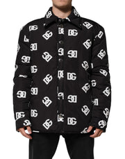 Dolce & Gabbana Black DG Monogram Nylon Windbreaker Jacket
