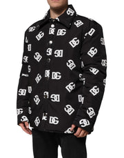 Dolce & Gabbana Black DG Monogram Nylon Windbreaker Jacket