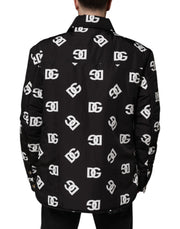 Dolce & Gabbana Black DG Monogram Nylon Windbreaker Jacket