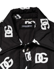 Dolce & Gabbana Black DG Monogram Nylon Windbreaker Jacket