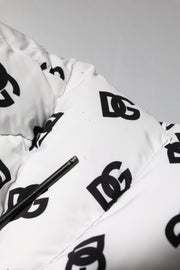 Dolce & Gabbana White DG Monogram Full Zip Quilted Jacket