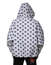 Dolce & Gabbana White DG Monogram Hooded Quilted Jacket