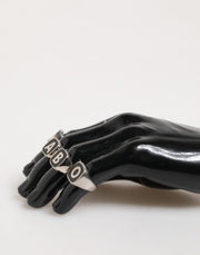 Dolce & Gabbana Silver Tone Brass Lettering Set 5 Pieces Adjustable Ring