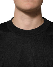 Dolce & Gabbana Black Polyester Pullover Sweatshirt Sweater