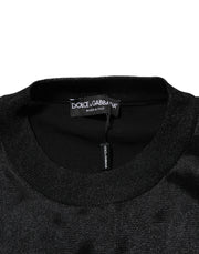 Dolce & Gabbana Black Polyester Pullover Sweatshirt Sweater