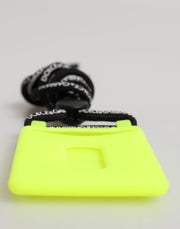 Dolce & Gabbana Yellow Green Rubber DG Embossed Adjustable Badge Holder