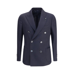 Lardini Blue Fleece Wool Blazer