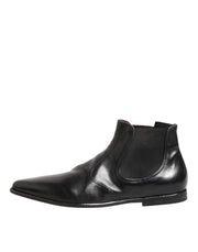 Dolce & Gabbana Black Chelsea Slip On Men Ankle Boots Shoes