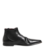 Dolce & Gabbana Black Chelsea Slip On Men Ankle Boots Shoes