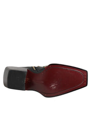 Dolce & Gabbana Black Crystal Cowboy Leather Men Boots Shoes