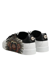 Dolce & Gabbana White Leather Portofino Lace Up Sneakers Shoes