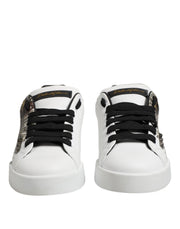Dolce & Gabbana White Leather Portofino Lace Up Sneakers Shoes