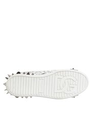 Dolce & Gabbana White Portofino Studded Men Sneakers Shoes