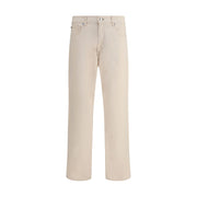 7FOR Beige Cotton Straight-Leg Jeans