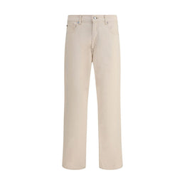 7FOR Beige Cotton Straight-Leg Jeans