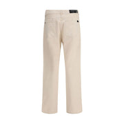 7FOR Beige Cotton Straight-Leg Jeans