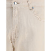 7FOR Beige Cotton Straight-Leg Jeans