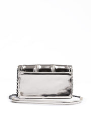 Ferrari Metal Silver GT patent leather bag with chain