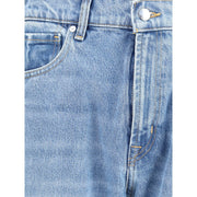 7FOR Light Blue Cotton Straight-Leg Jeans