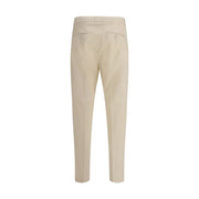 Cruna Beige Cotton Casual Pants