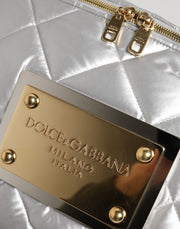 Dolce & Gabbana Silver Quilted Filled Crossbody Shoulder Bag SICILY Bag