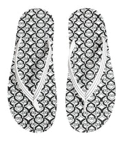 Dolce & Gabbana Black White Logo Beachwear Flats Slipper Shoes