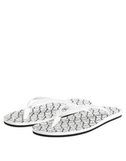 Dolce & Gabbana Black White Logo Beachwear Flats Slipper Shoes