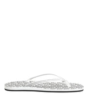 Dolce & Gabbana Black White Logo Beachwear Flats Slipper Shoes
