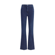 Mother Denim Blue Cotton Cropped Jeans