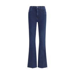 Mother Denim Blue Cotton Cropped Jeans