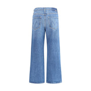 Mother Denim Blue Cotton Cropped Jeans