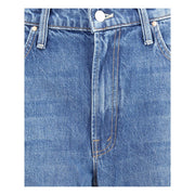 Mother Denim Blue Cotton Cropped Jeans