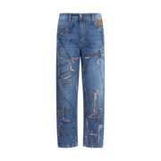 Ella Blue Cotton Slim Fit Jeans